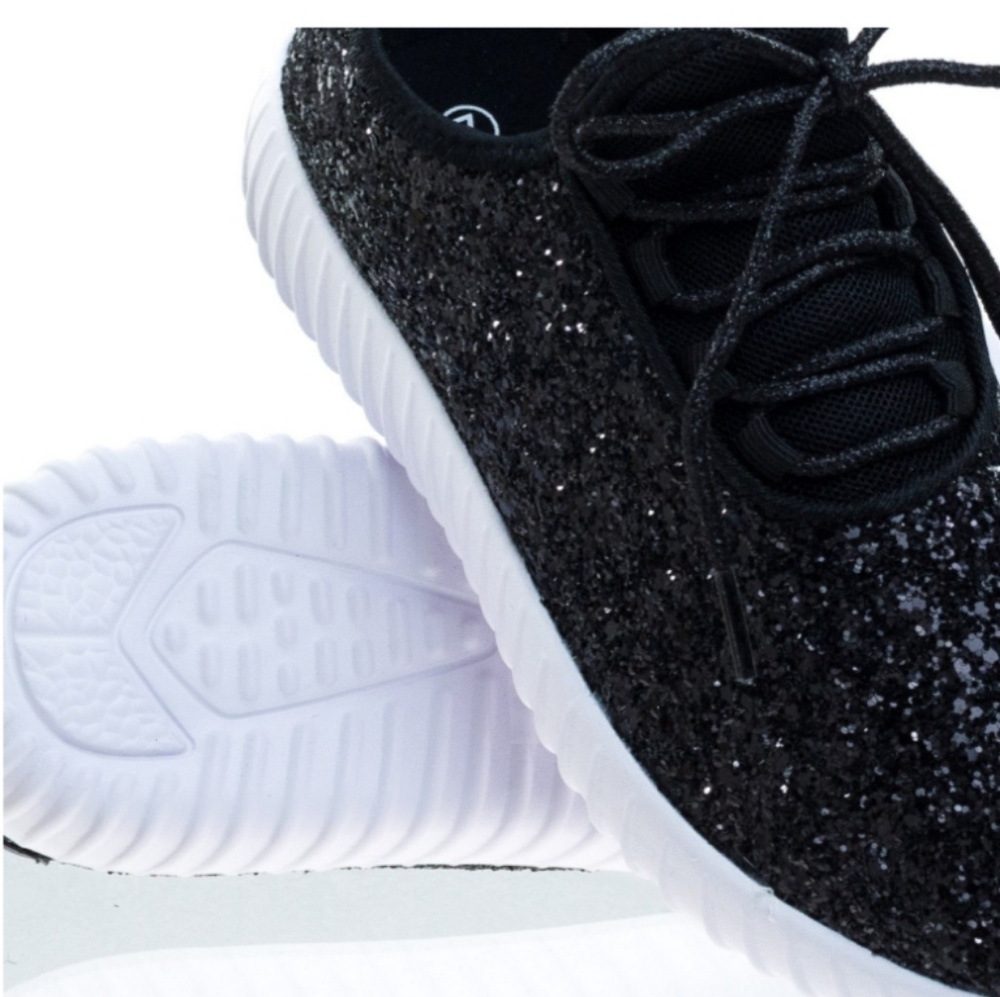 Black Glitter Bomb Shoes